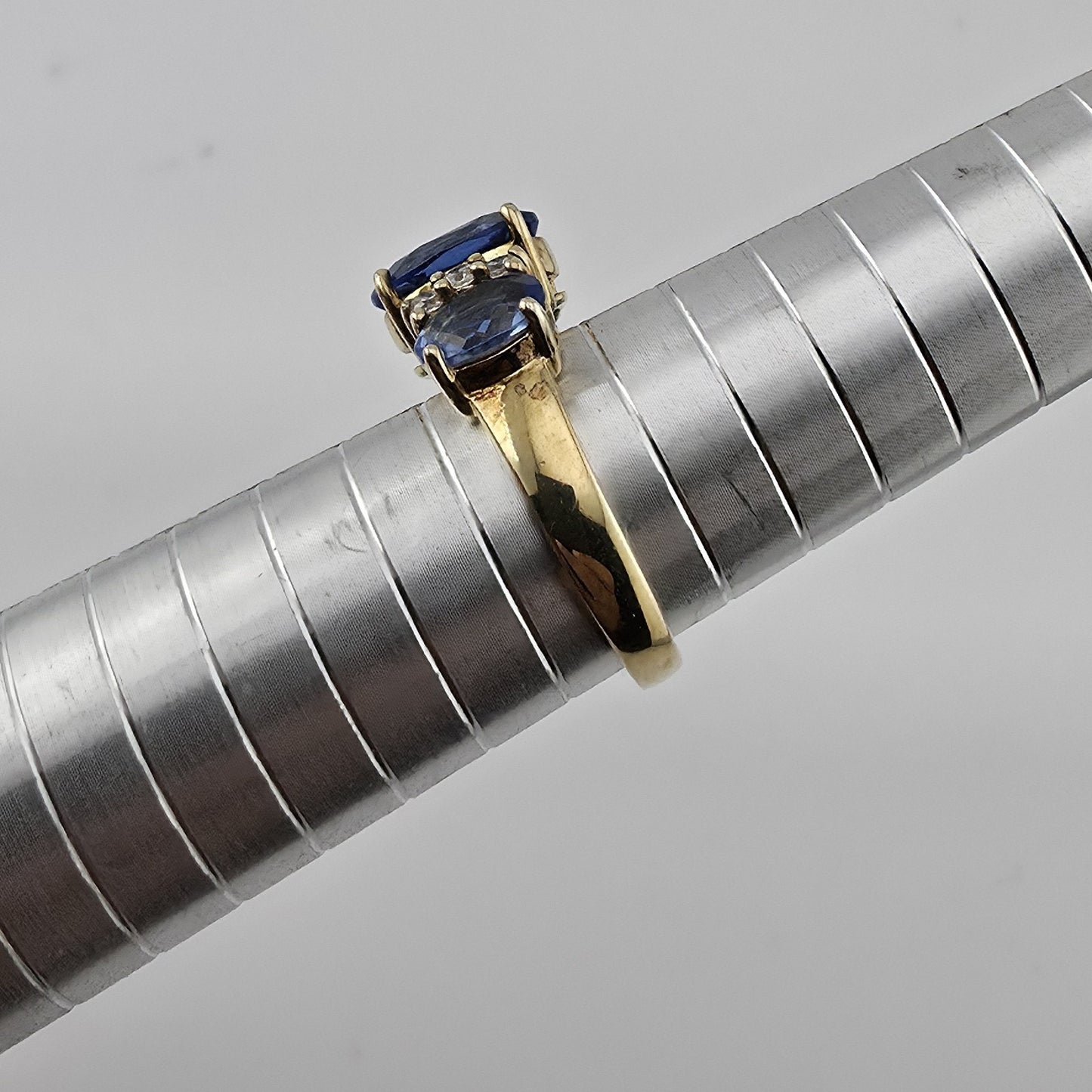 Bella LuceBlue And White Cubic Zirconia 18K Yellow Gold Over Sterling Silver 8