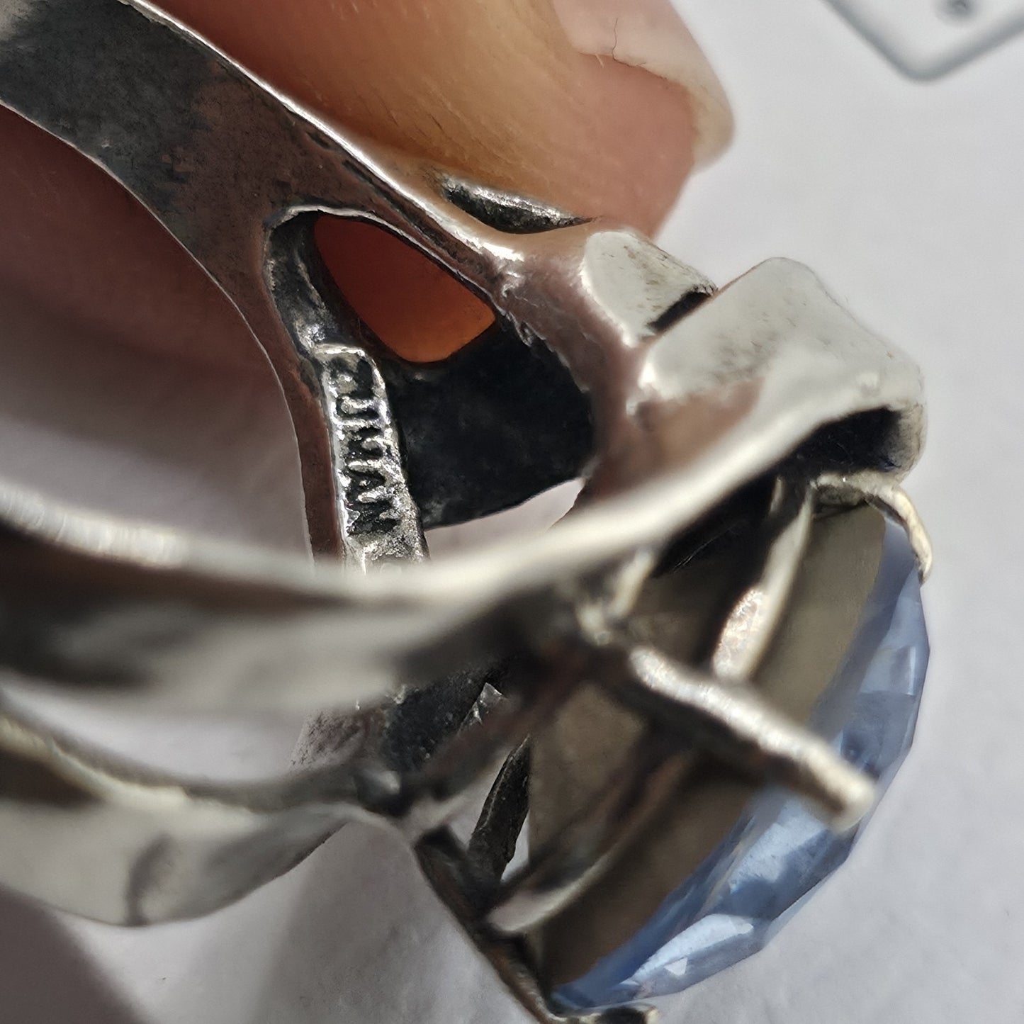 Noa Zuman Sterling Silver Blue Stone Ring Size 9 925 Statement Cocktail Ring