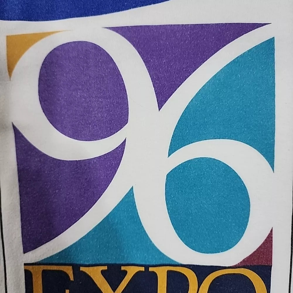 Vintage Samsung 96 Expo Promo T-Shirt Size Large White Thrifted