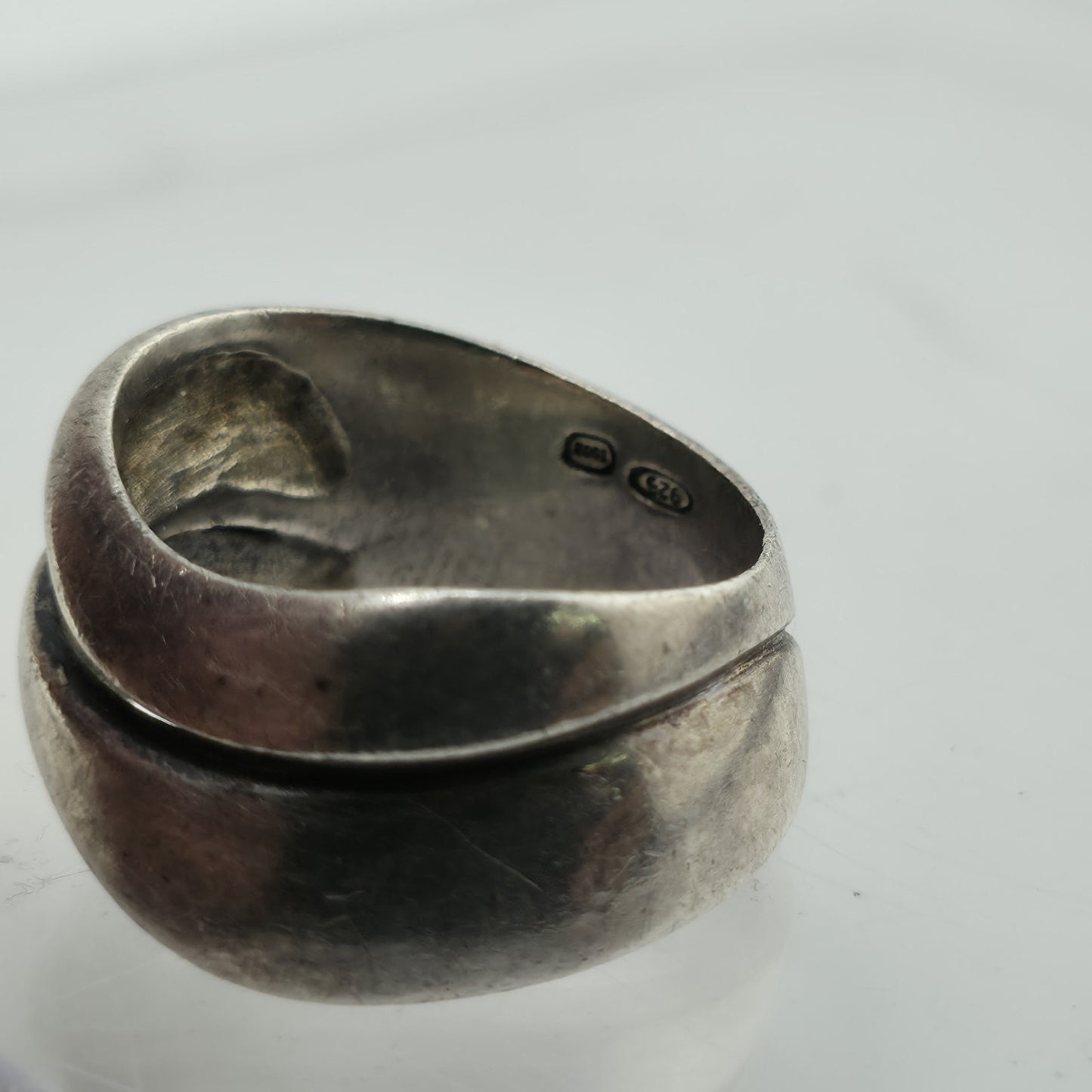 Vintage Sterling Silver Abstract Ring Size 7 Modernist Wide Band 925