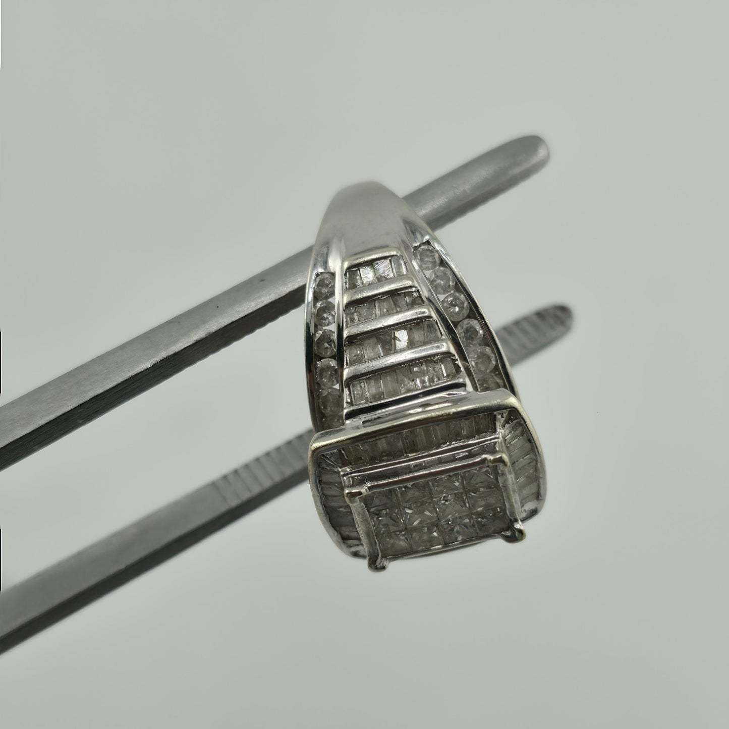 3 CT Diamond 10K Whit Ring Wedding Anniversary Princess cut Diamond Women 7