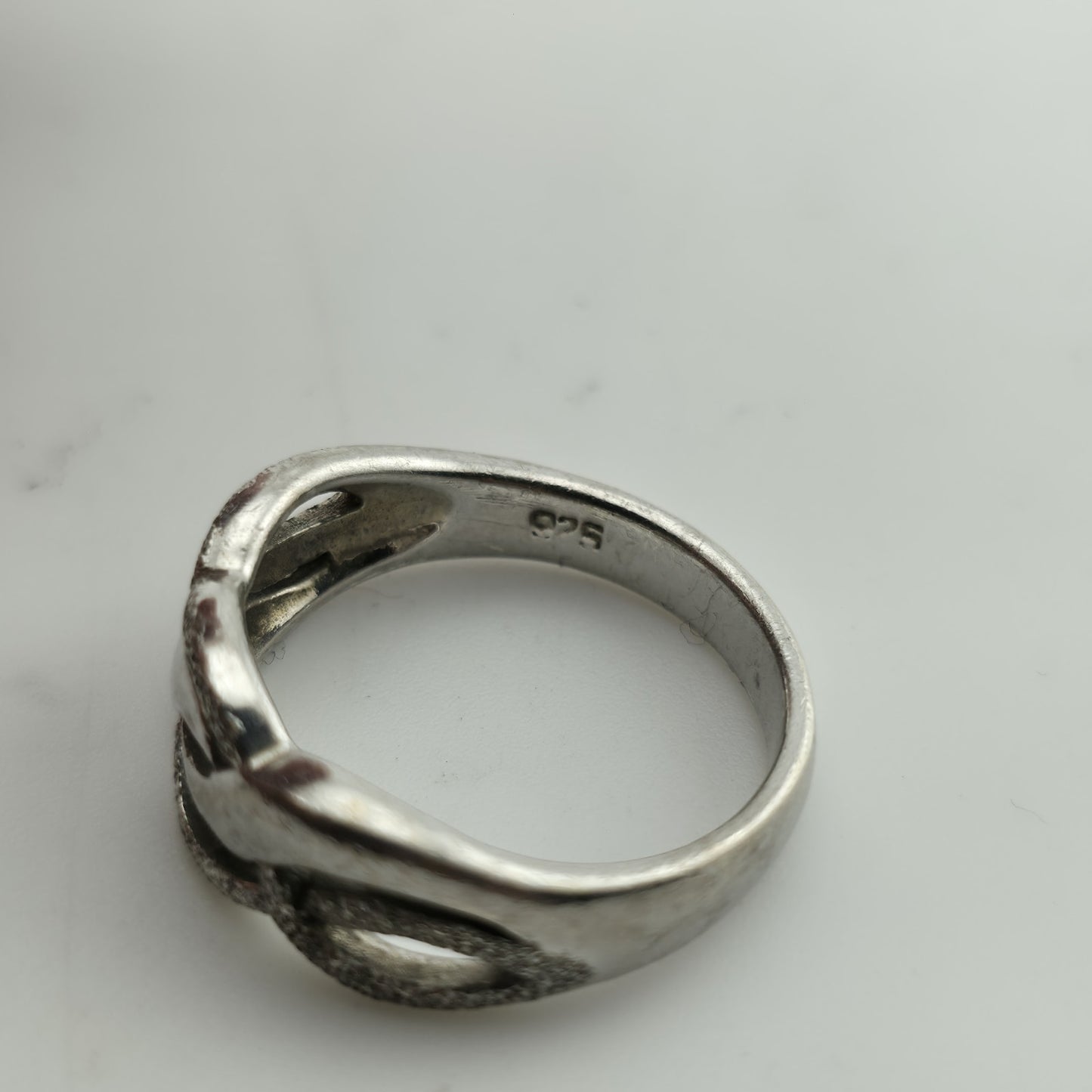 Vintage Sterling Silver Ring  925 Intertwined Design Size 7.5