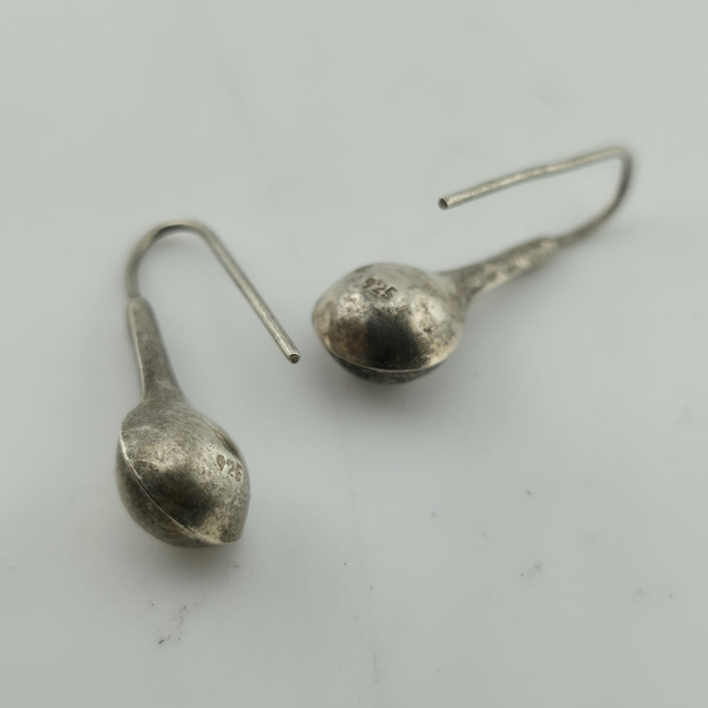 Vintage  925 Sterling SIlver  Teardrop  Pierced Earrings