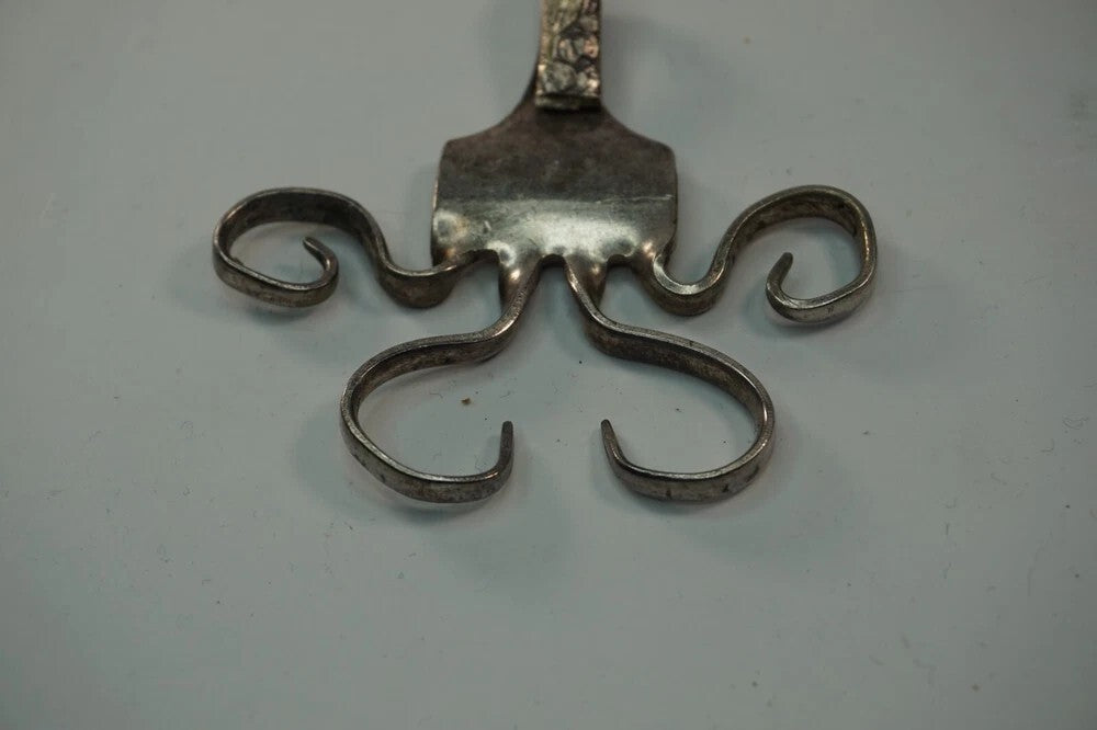 Hand Made Silverware Pendant 925 Sterling Silver Abstract Art 23.5g Vintage Fork