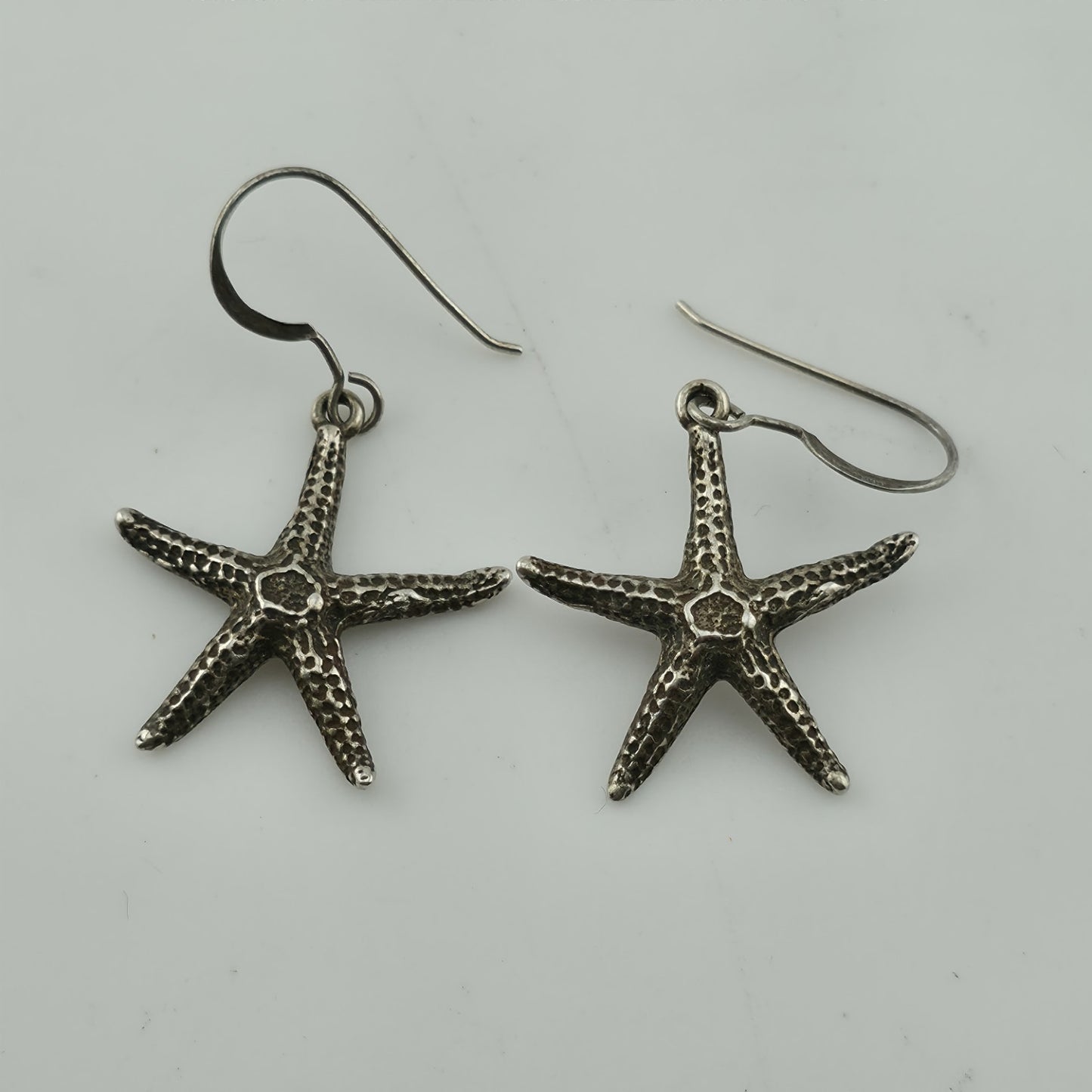 Starfish Earrings 925 Sterling Silver Dangle Drop Nautical Ocean Jewelry