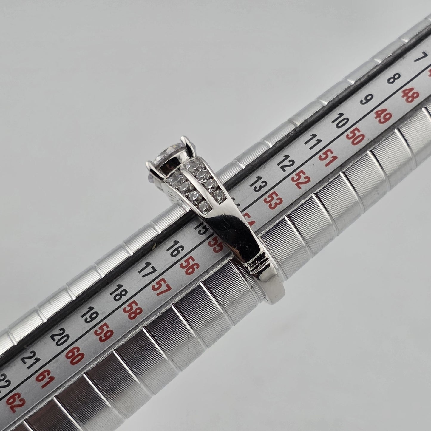 Sterling Silver Cubic Zirconia Engagement Wedding Ring 7 Solitaire Style 925