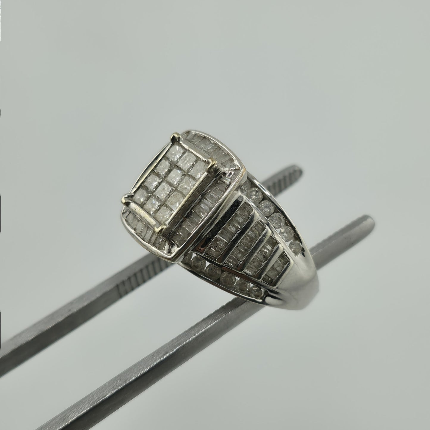 3 CT Diamond 10K Whit Ring Wedding Anniversary Princess cut Diamond Women 7