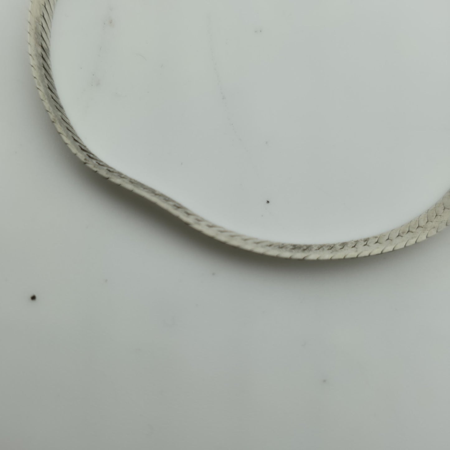 Sterling Silver Herringbone Necklace Solid 925 Italian Chain 18 Inches