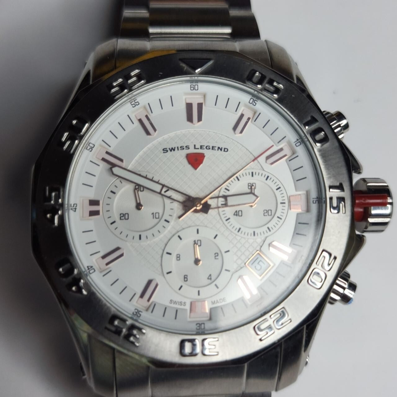 Swiss Legend Watch Islander Chronograph Men's 16199SM-SR-22S Stainless Steel 45m