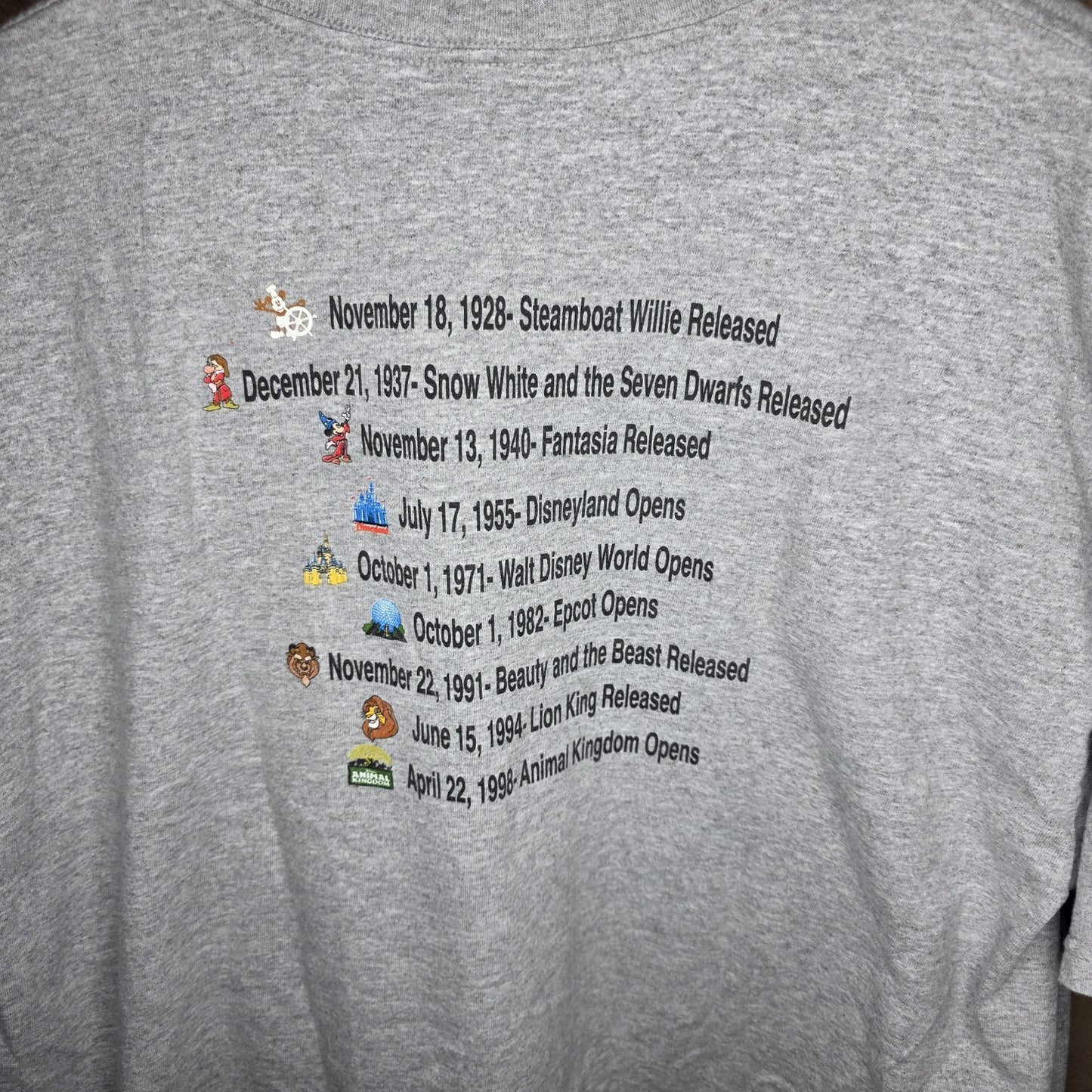 Disney Shirt Mens Large Gray World 100 Years of Magic Mickey Goofy Puto Vintage