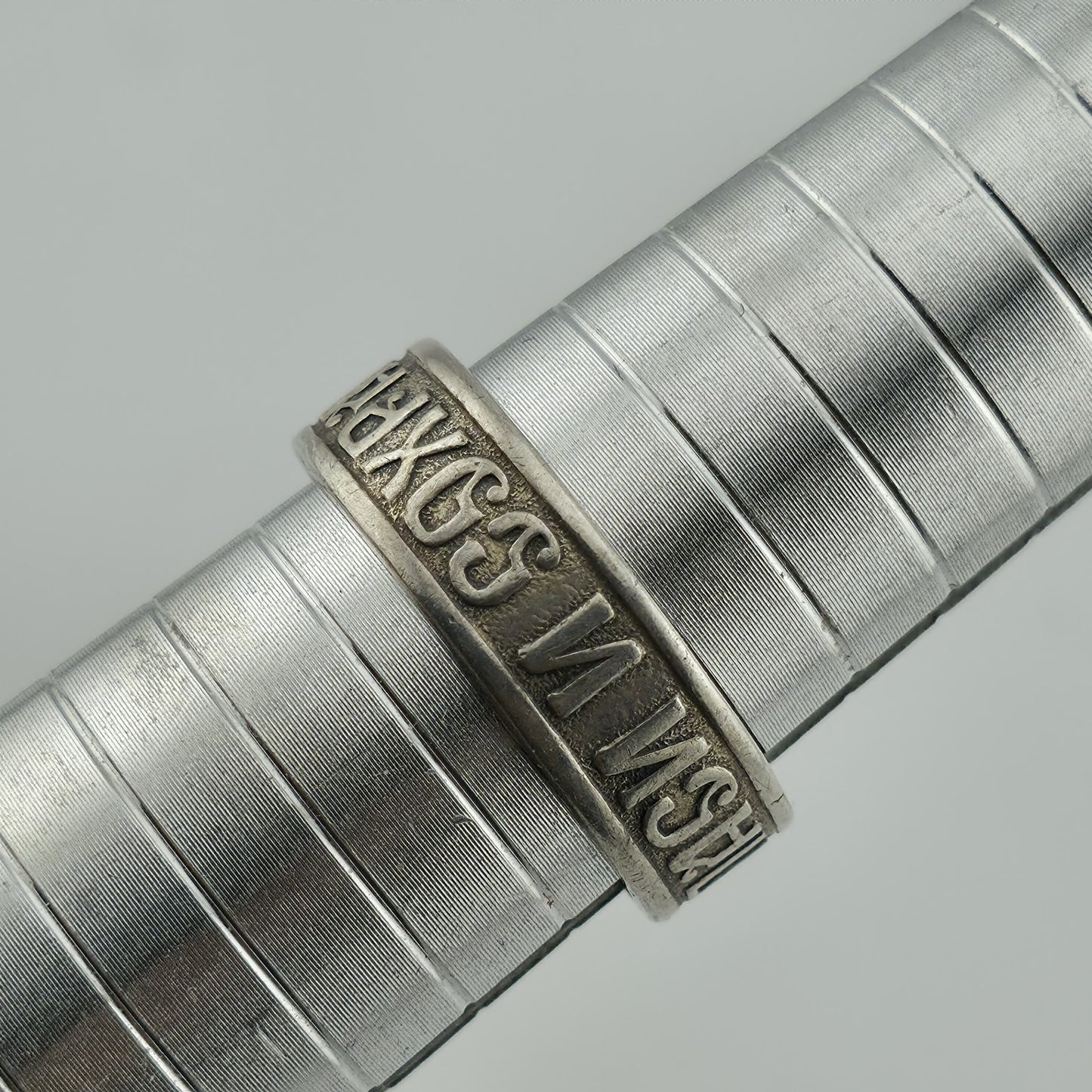 Russian Sterling Silver Ring 925 Band Size 10 Vintage Religious Jewelry USSR