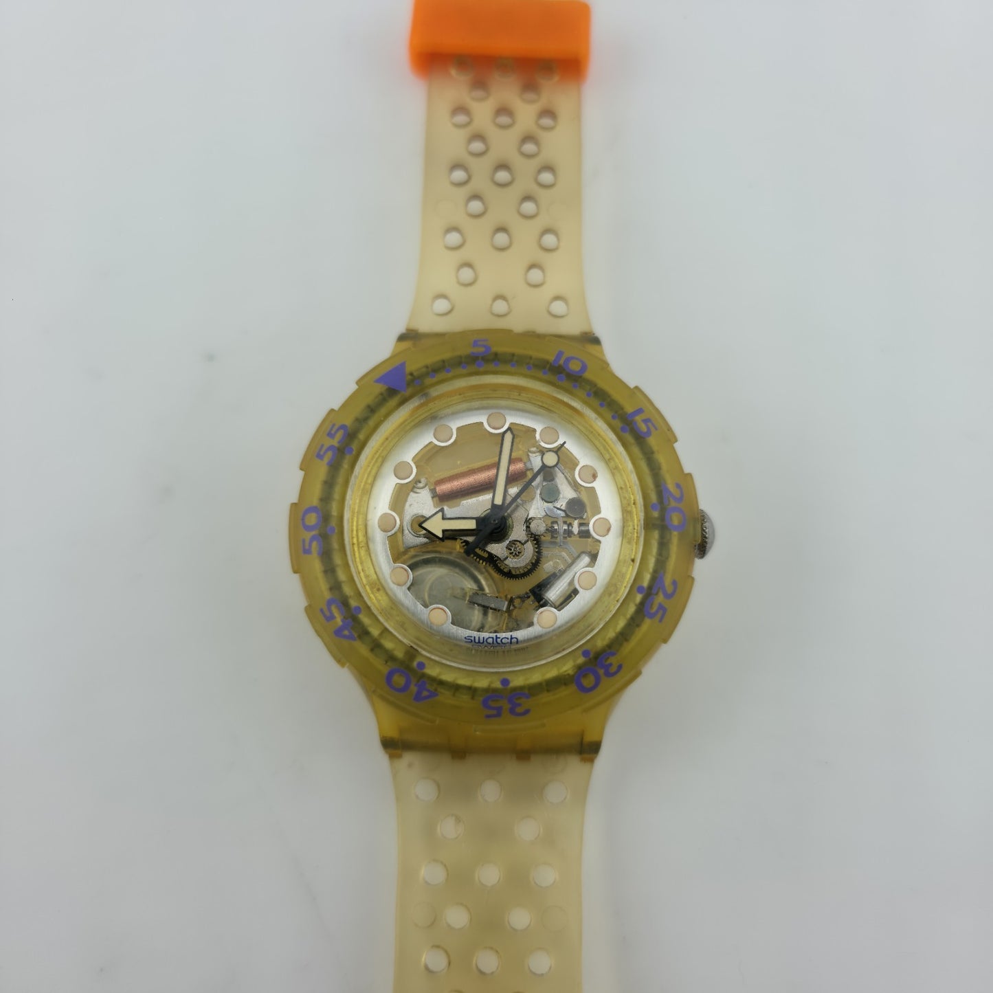 Swatch Jelly Bubbles SDK104 1991 Scuba 200 Collection RARE Upside Down Movement