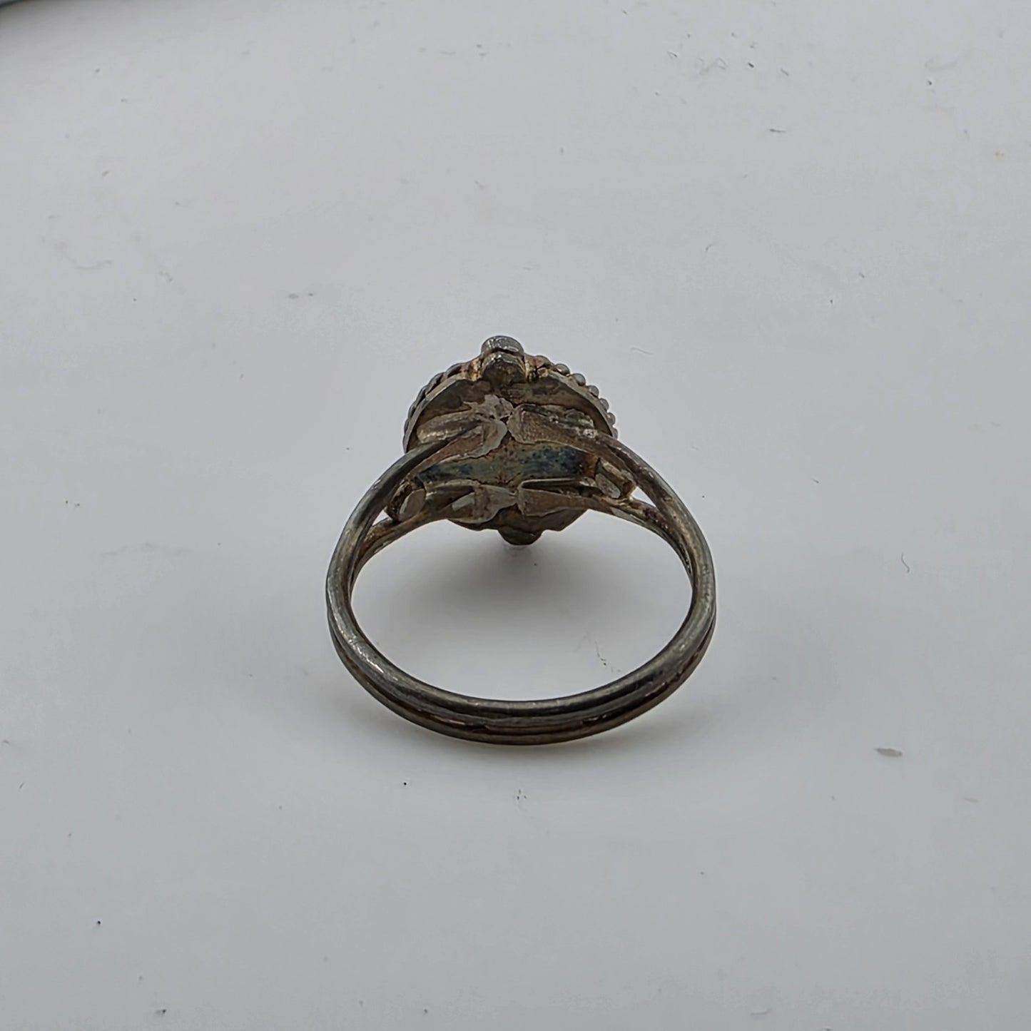 Sterling Silver Ring Carnelian Stone Size 7 Vintage Patina
