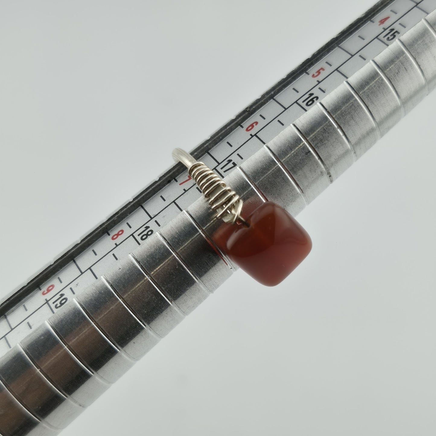 Sterling Silver Ring Carnelian Stone Cocktail Goth size 725