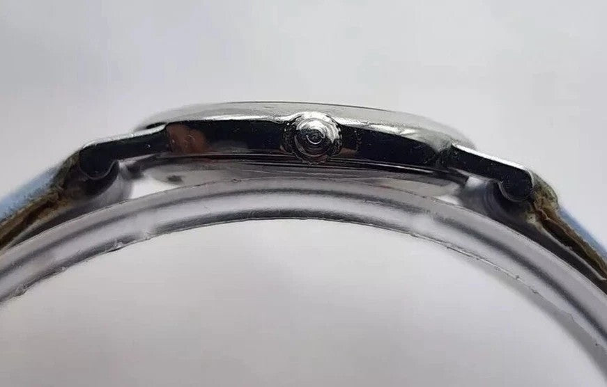 Omega Watch De Ville 5951111 22mm Womens Silver Light Blue Analog 13 Jewels