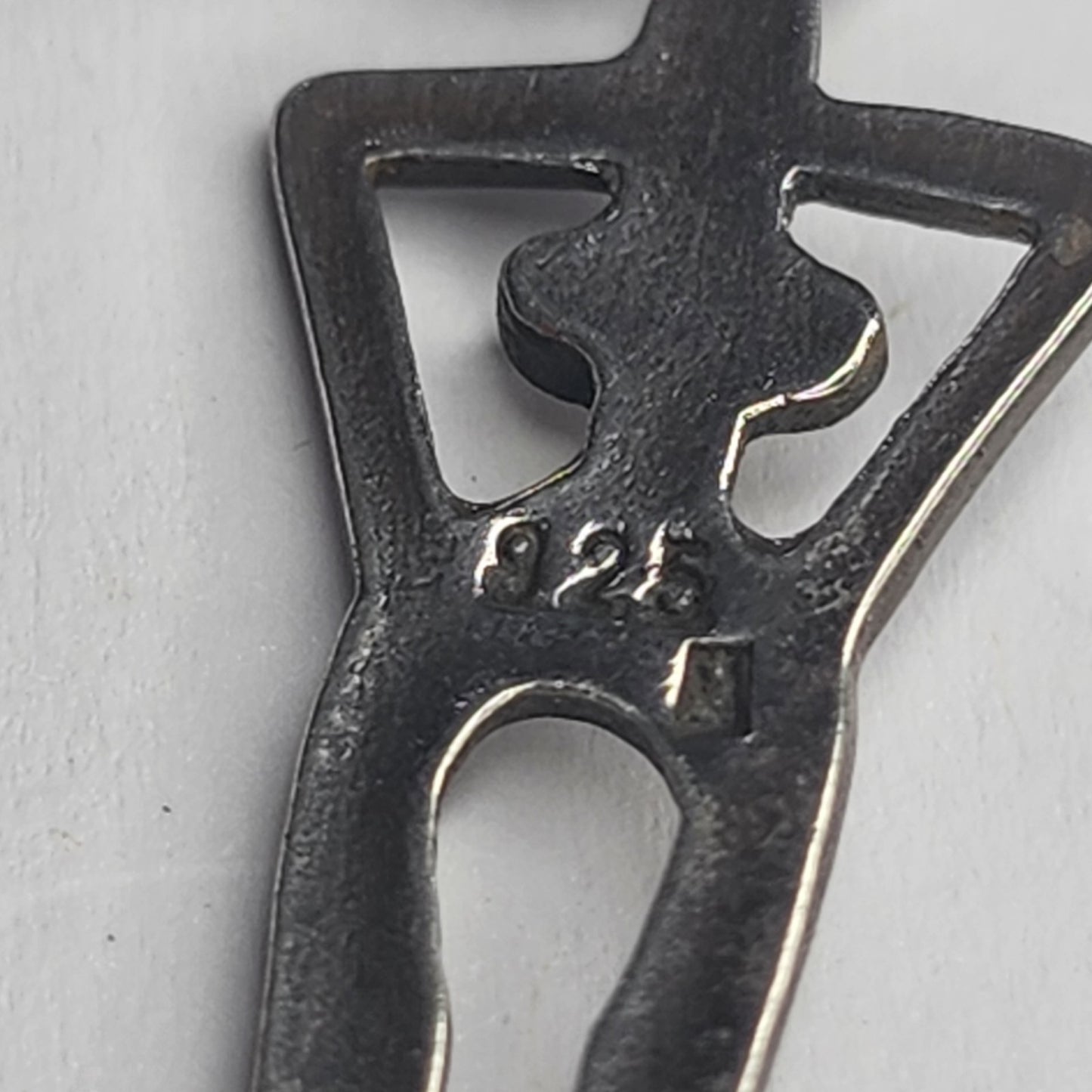 925 Sterling Silver Earrings Abstract Human Figure Unique Artisan Dangle Vintage