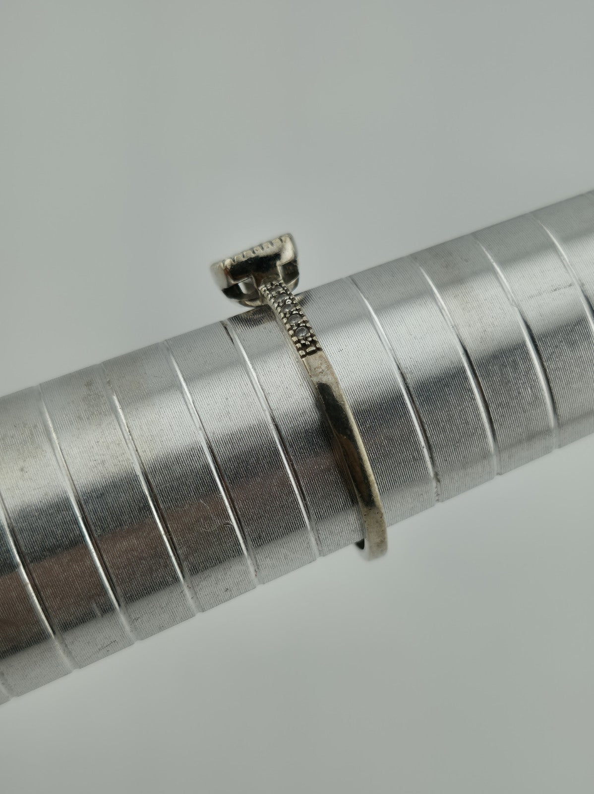 925 Sterling Silver Ring Clear CZ Stone Rectangle Cut Size 10 Stackable