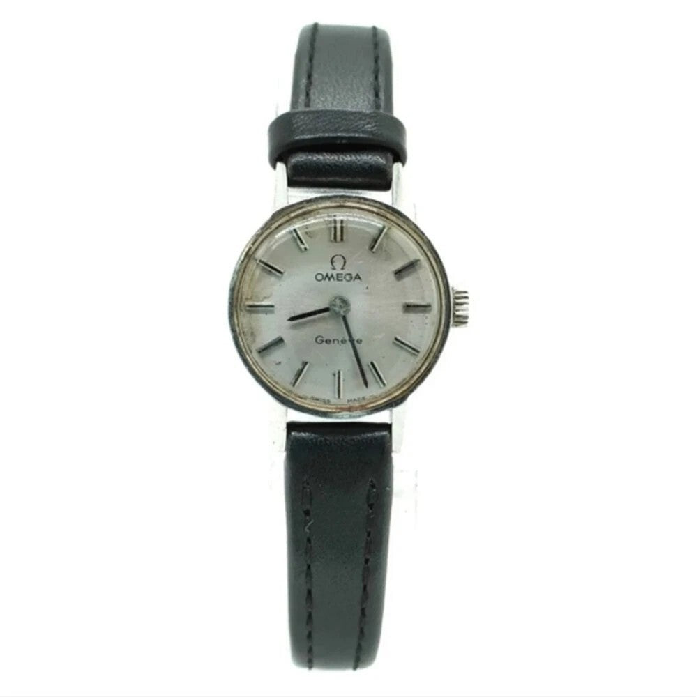 Omega Watch 511.0426 Geneve 19mm Women's Silver X Black manual 17 Jewels working