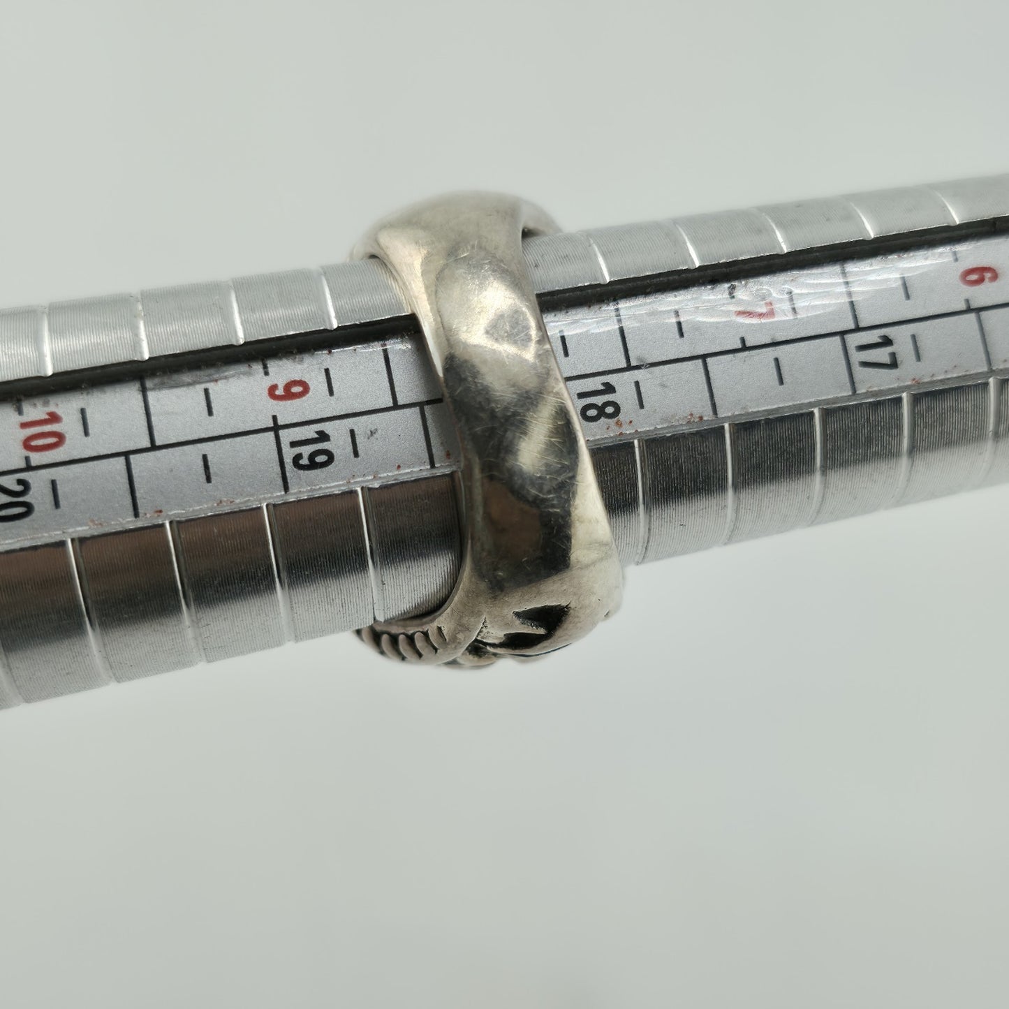 STERLING SILVER Ring 925 BYZANTINE DOME BRAIDED  Abstract Puff BAND Vintage 8