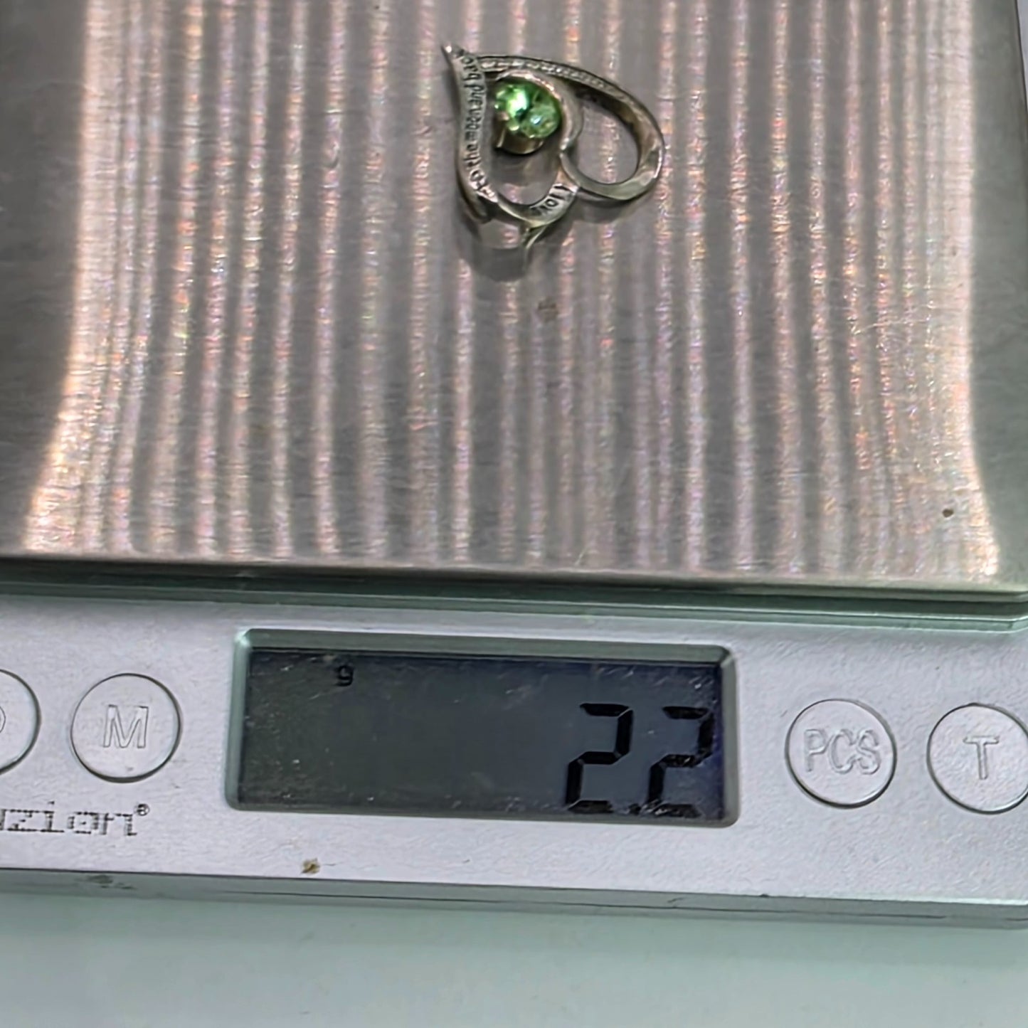 I Love You to The Moon and Back 925 Sterling Silver Heart Pendant CZ August