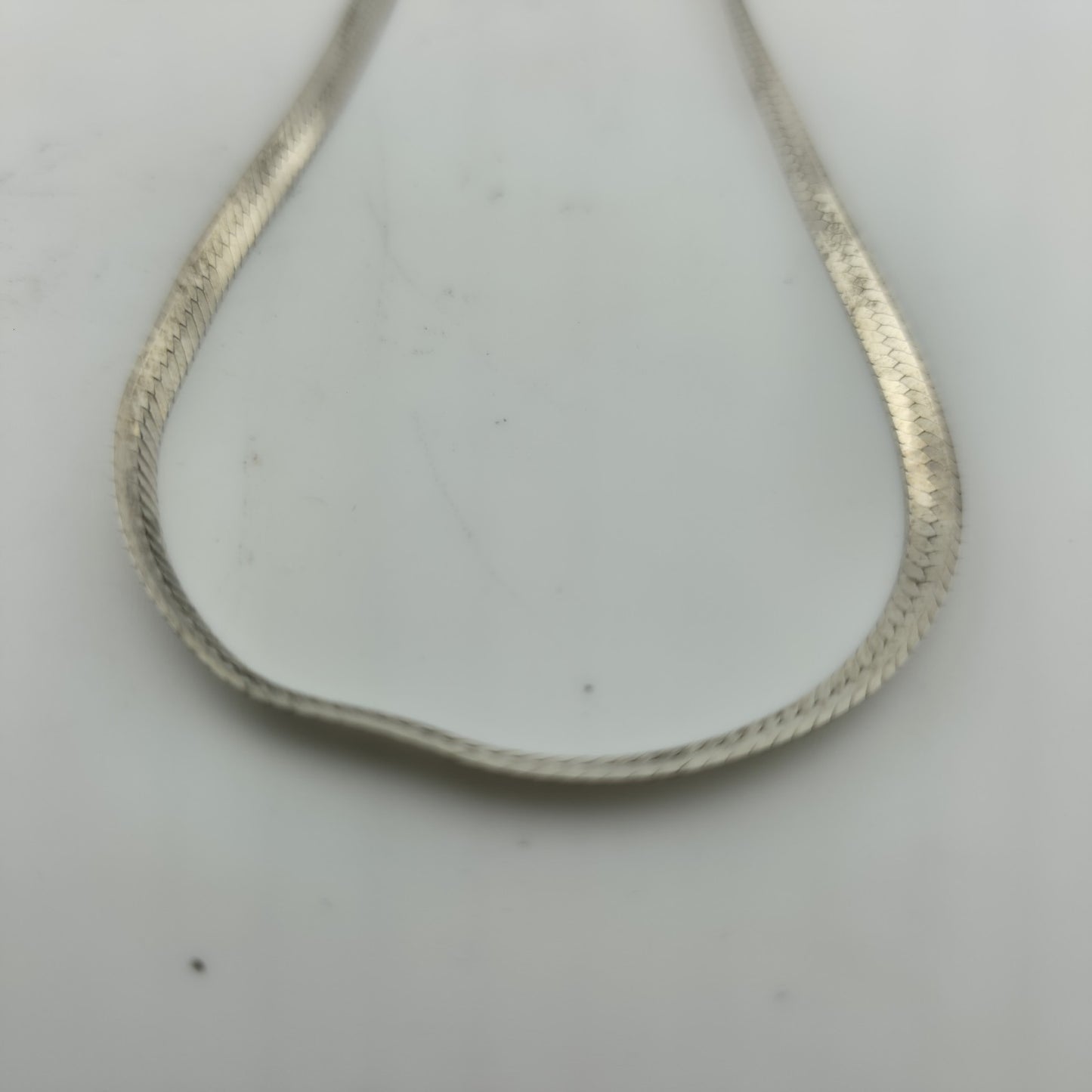 Sterling Silver Herringbone Necklace Solid 925 Italian Chain 18 Inches