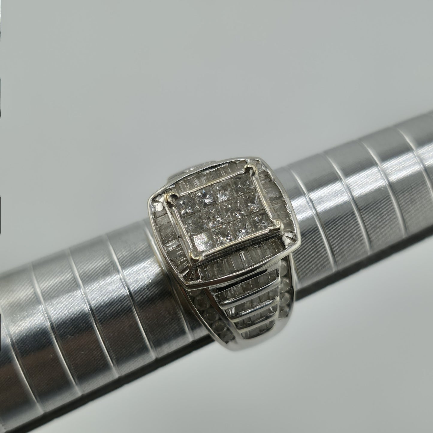 3 CT Diamond 10K Whit Ring Wedding Anniversary Princess cut Diamond Women 7