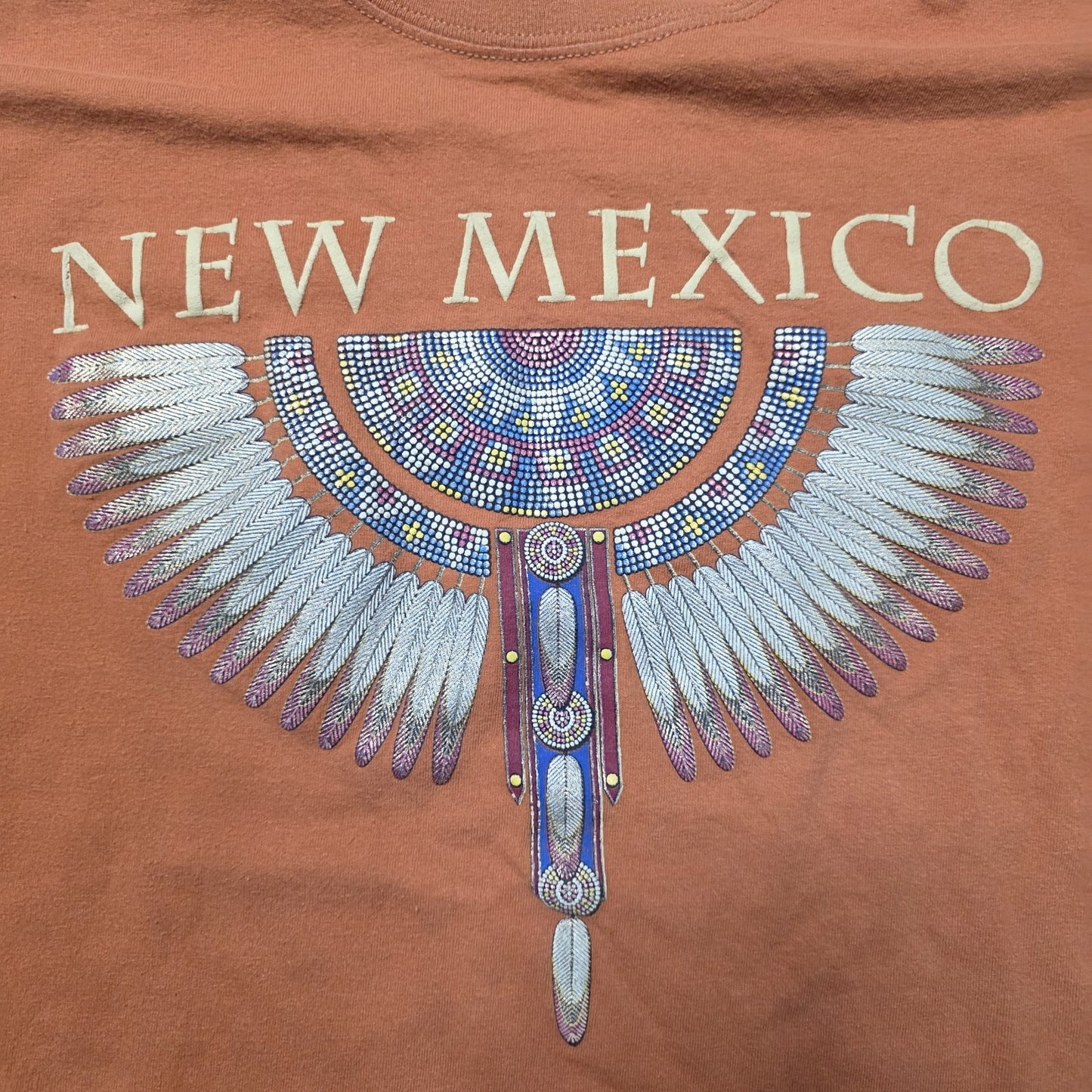 Vintage New Mexico T Shirt Mens Large Rust Brown Native American Graphic USA