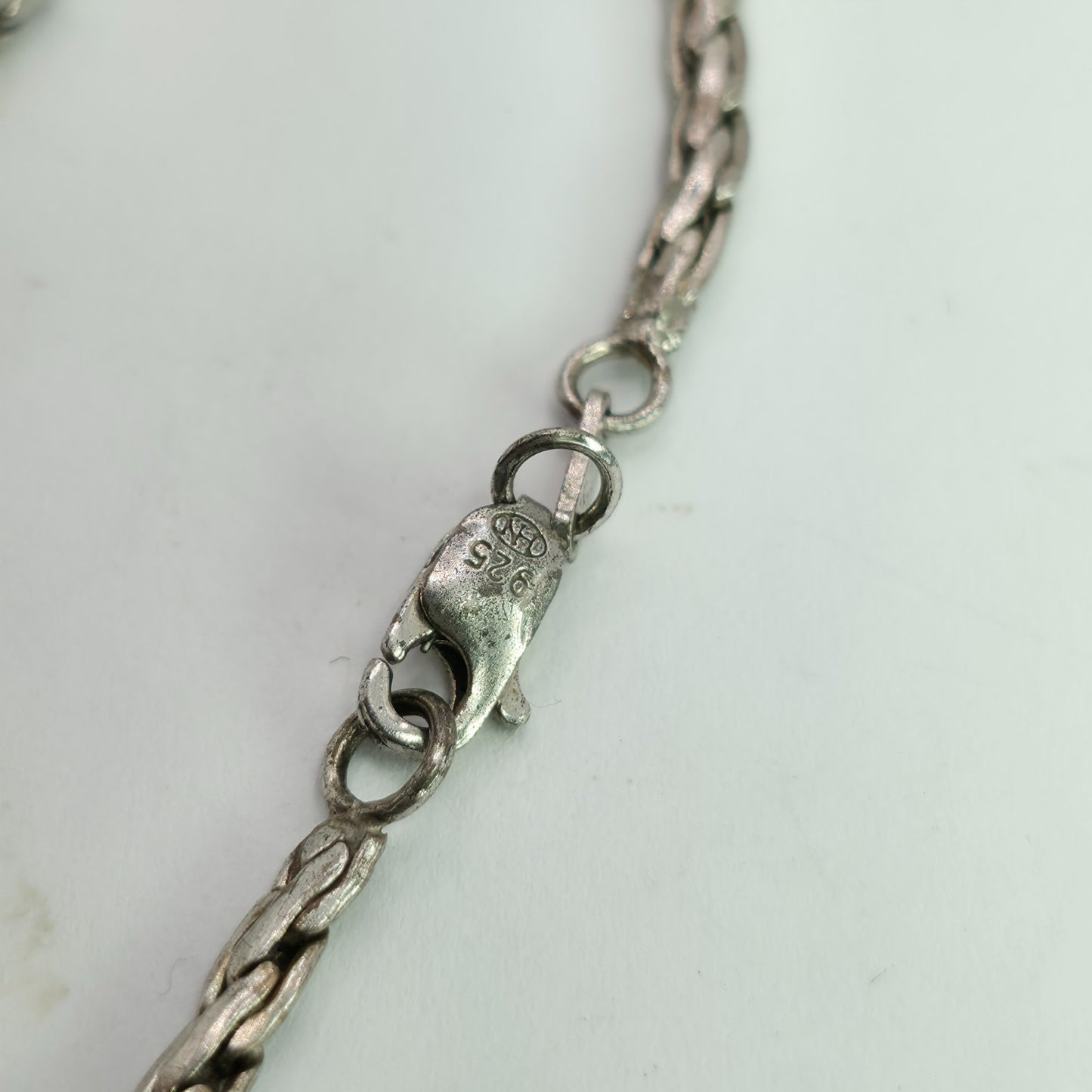 925 Sterling Silver Heng Ngai Necklace Genuine Diamond 1/2 Ct V Shape Vintage