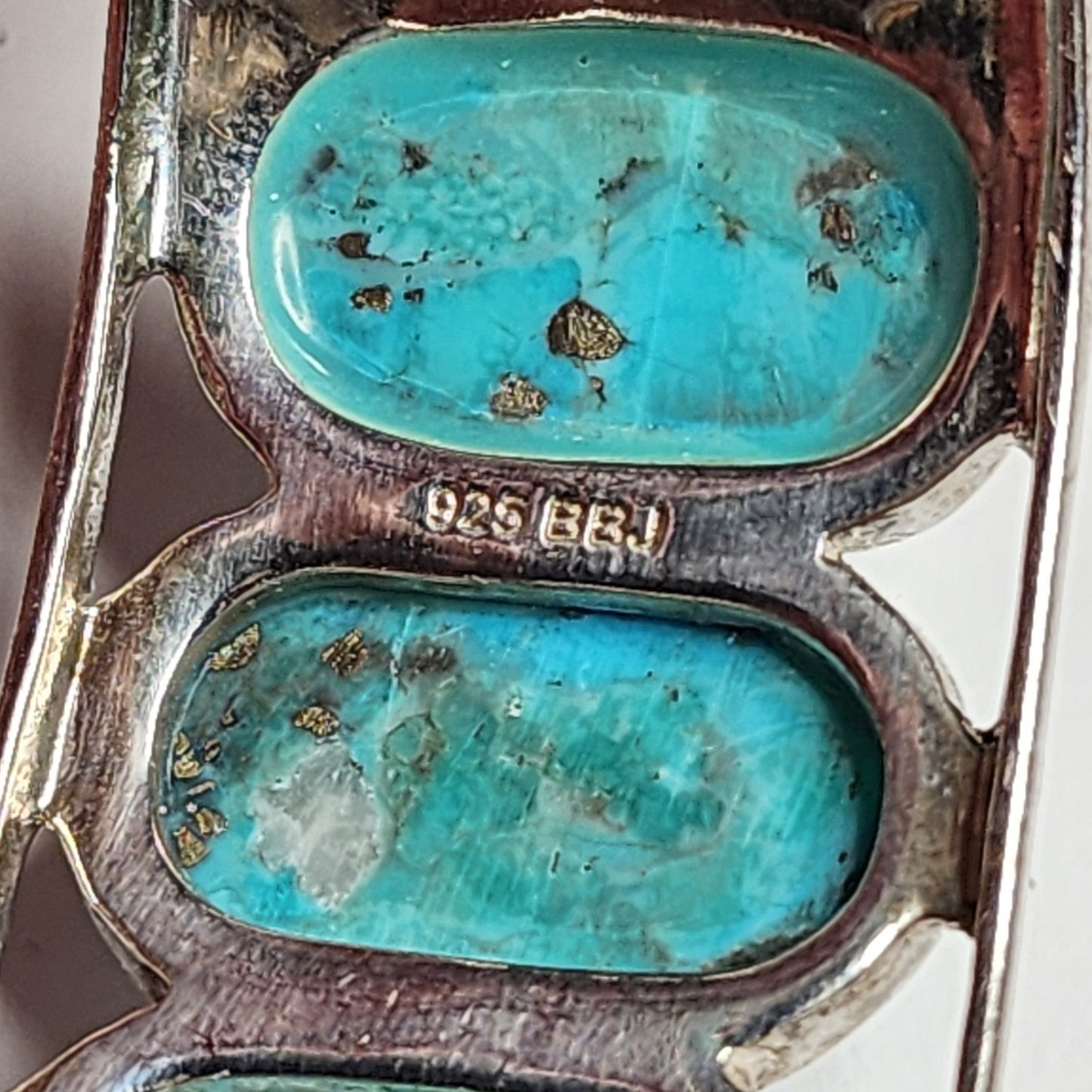 925 Sterling Silver Cuff Bracelet Turquoise Stones Mexico Southwestern style