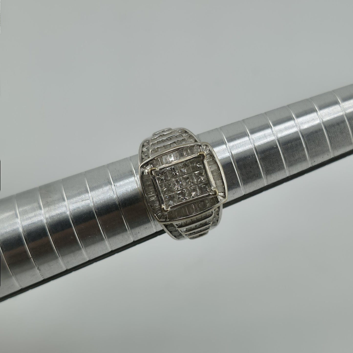 3 CT Diamond 10K Whit Ring Wedding Anniversary Princess cut Diamond Women 7