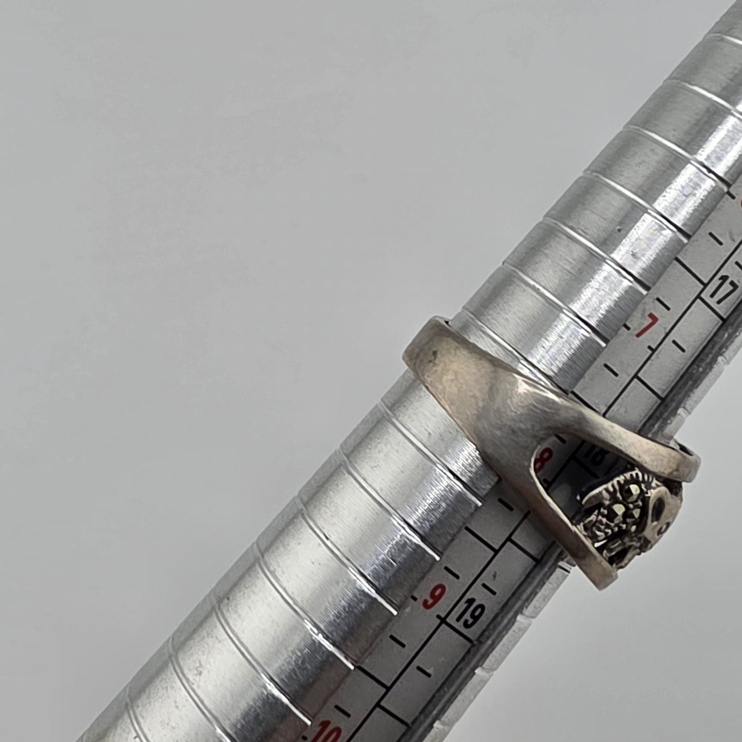 Sterling Silver Ring Elephant Parade Marcasite Openwork Size 8 Lucky 925