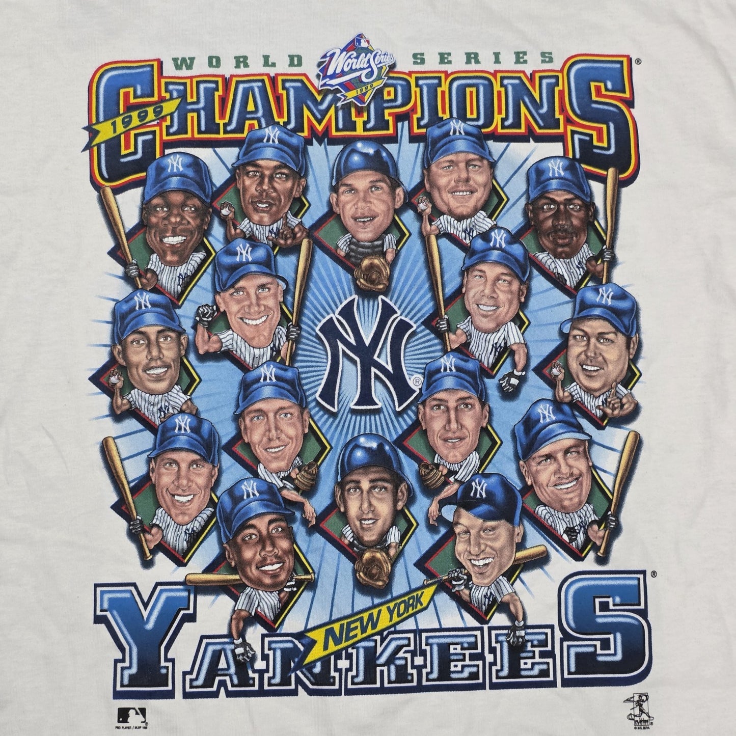 1999 World Series New York Yankees Shirt Mens 2XL White Double Sided Vintage