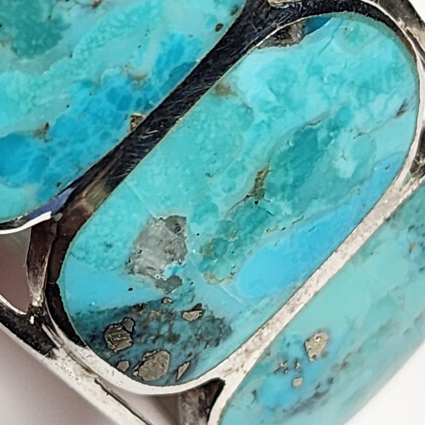 925 Sterling Silver Cuff Bracelet Turquoise Stones Mexico Southwestern style