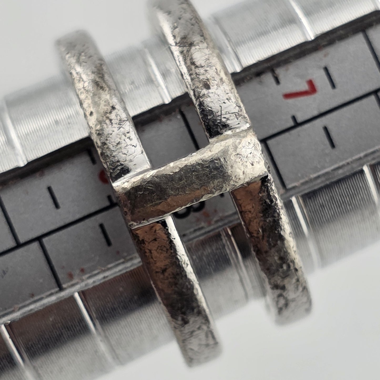 Estate Baguette & Round Colorless Stone Wedding Band  Stack Incomplete Sz 7.5