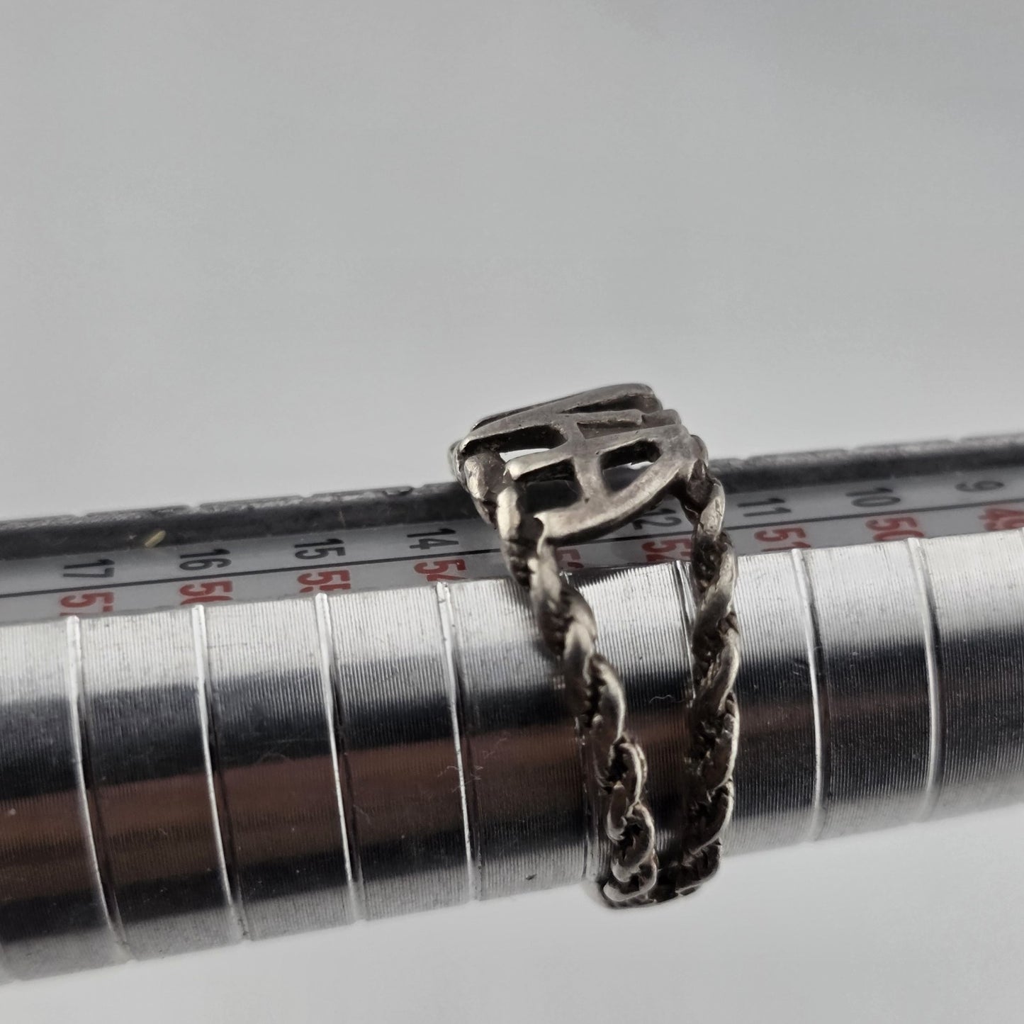 Narcotics Anonymous Sterling Silver Rope Ring  925 NA Size 6.25 Tapered Sober