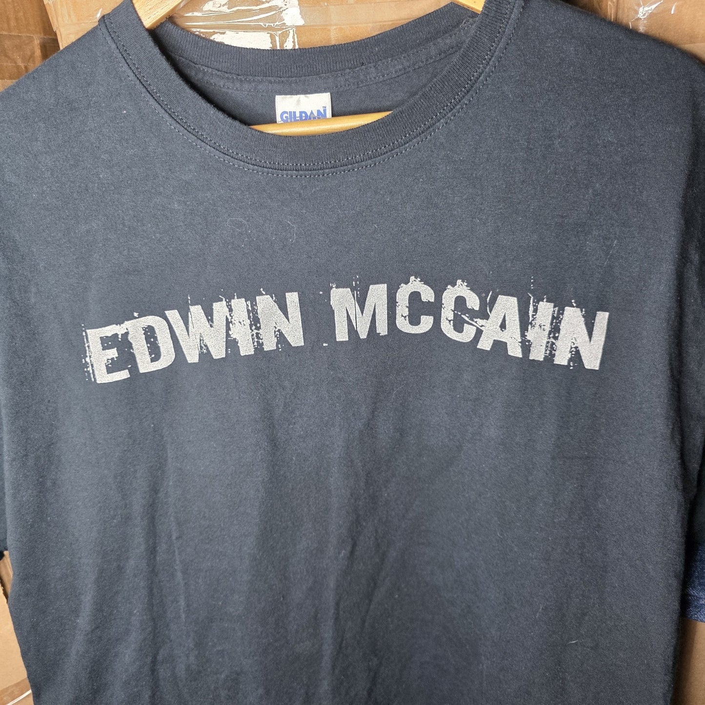 Edwin McCain Shirt Mens XL Black Tour Concert Band Tee After Show Travel 450