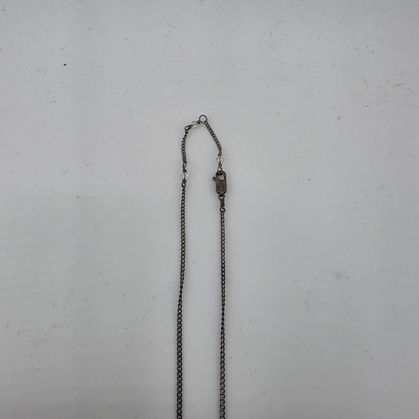 sterling silver Necklace 16 Inches Yellow Glass Beads Vintage