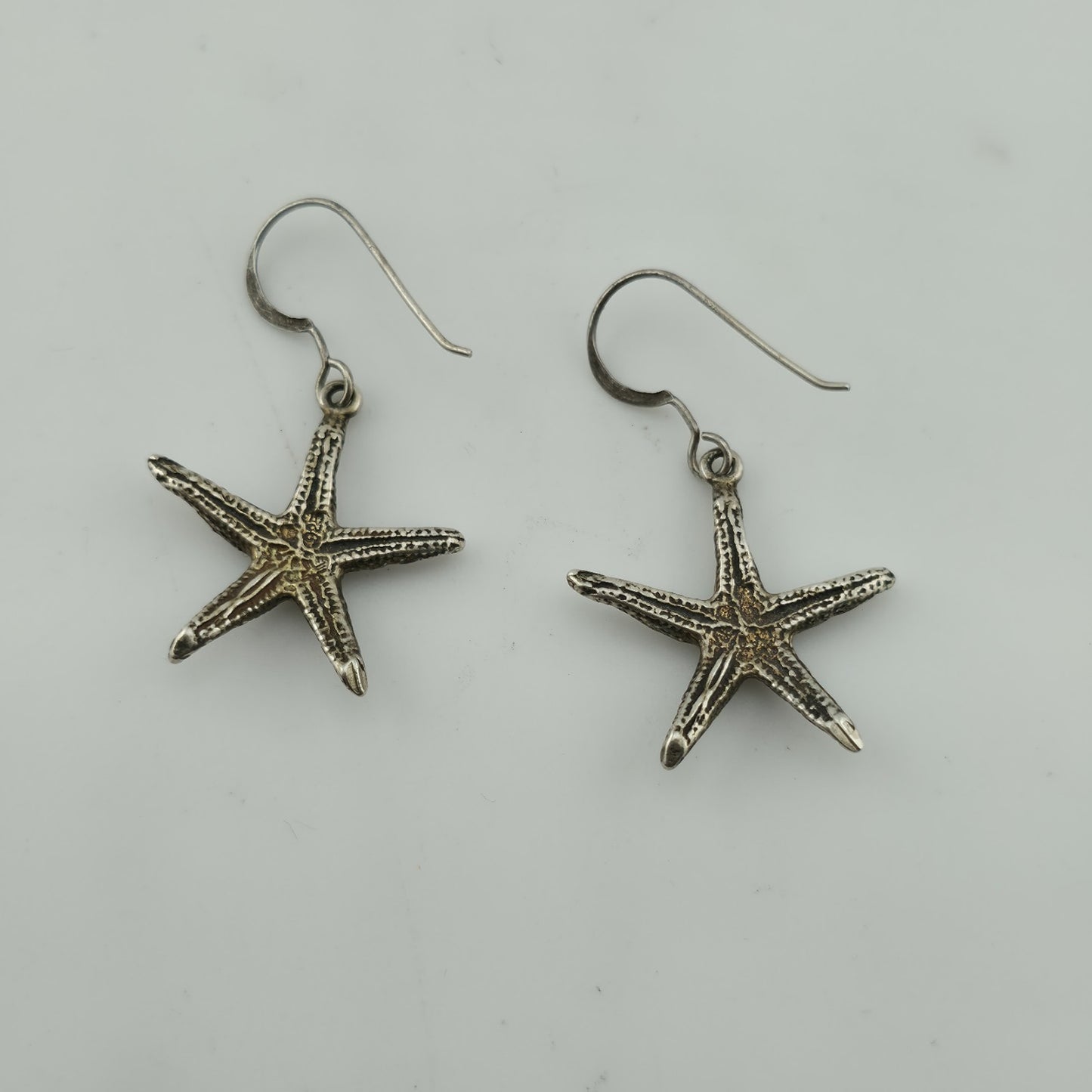Starfish Earrings 925 Sterling Silver Dangle Drop Nautical Ocean Jewelry