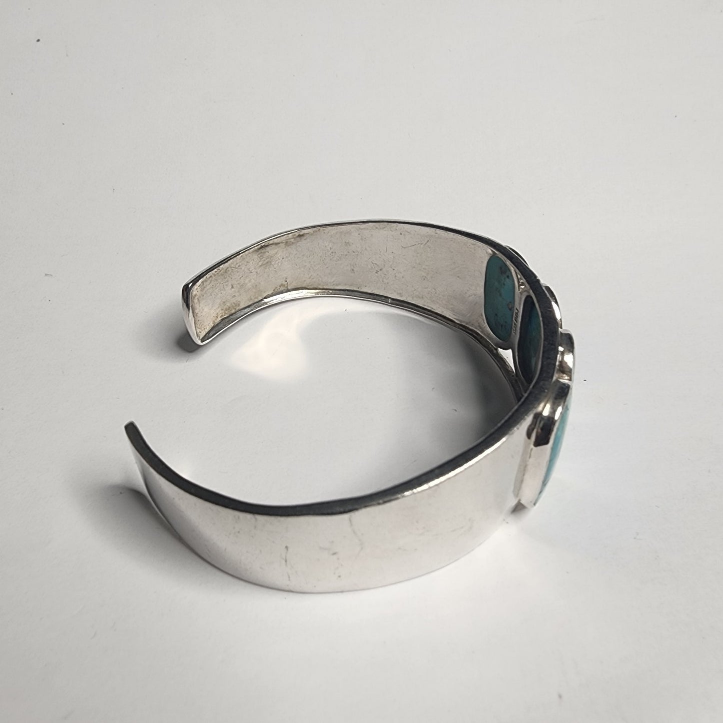 925 Sterling Silver Cuff Bracelet Turquoise Stones Mexico Southwestern style