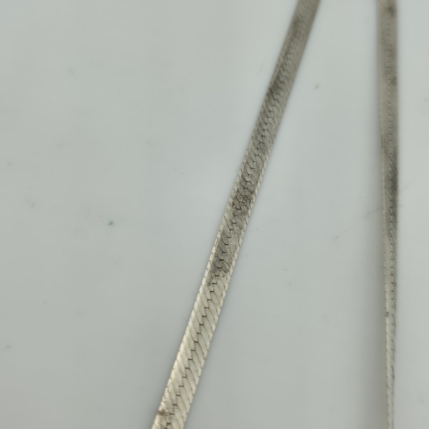 Sterling Silver Herringbone Necklace Solid 925 Italian Chain 18 Inches