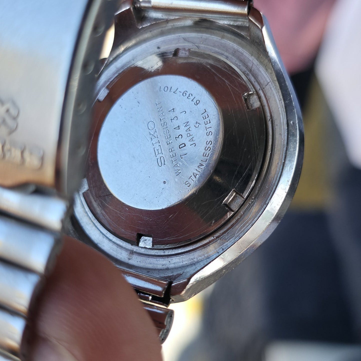 Seiko Helmet 6139-7101 Automatic Watch Chronograph 42mm Rare 1970's Vintage Work