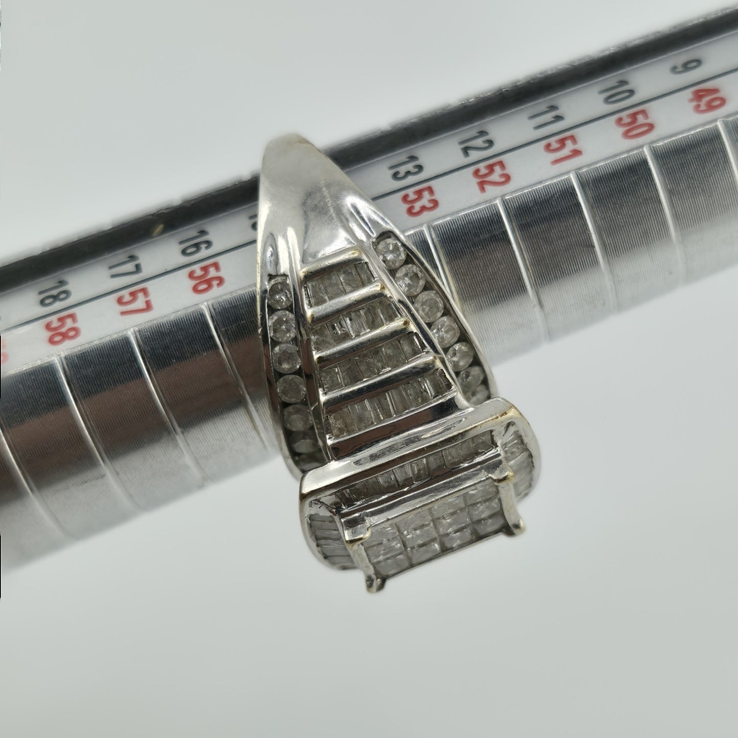 3 CT Diamond 10K Whit Ring Wedding Anniversary Princess cut Diamond Women 7