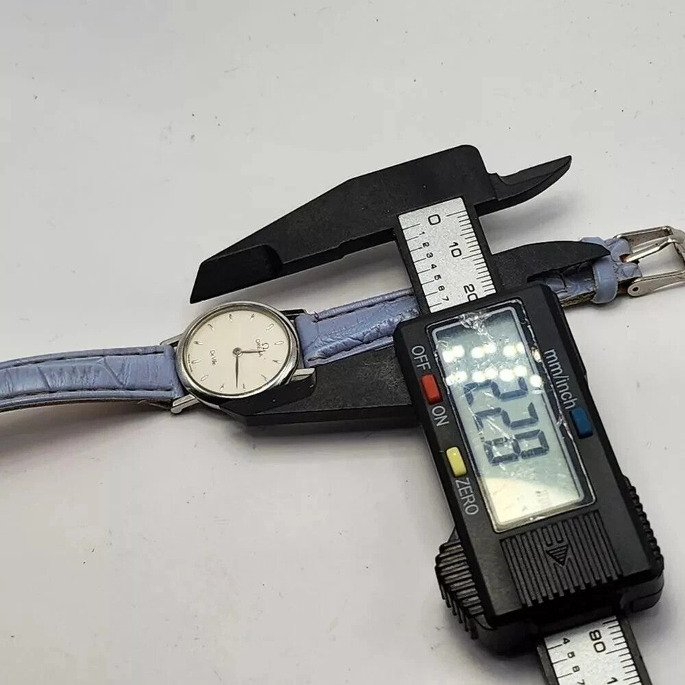 Omega Watch De Ville 5951111 22mm Womens Silver Light Blue Analog 13 Jewels