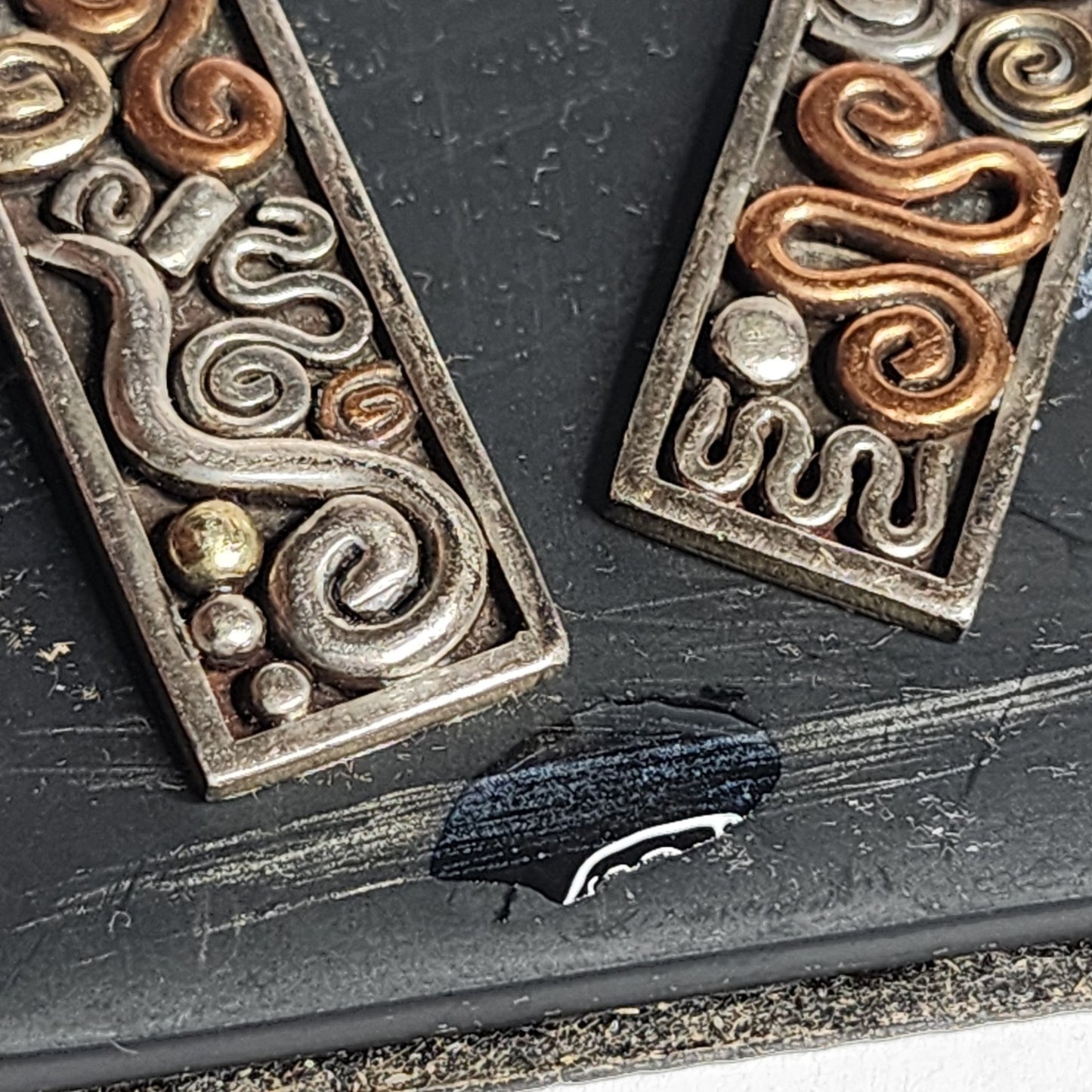 925 Sterling Silver Vintage Earrings Drop Dangle Hook Tarnish patina Tested