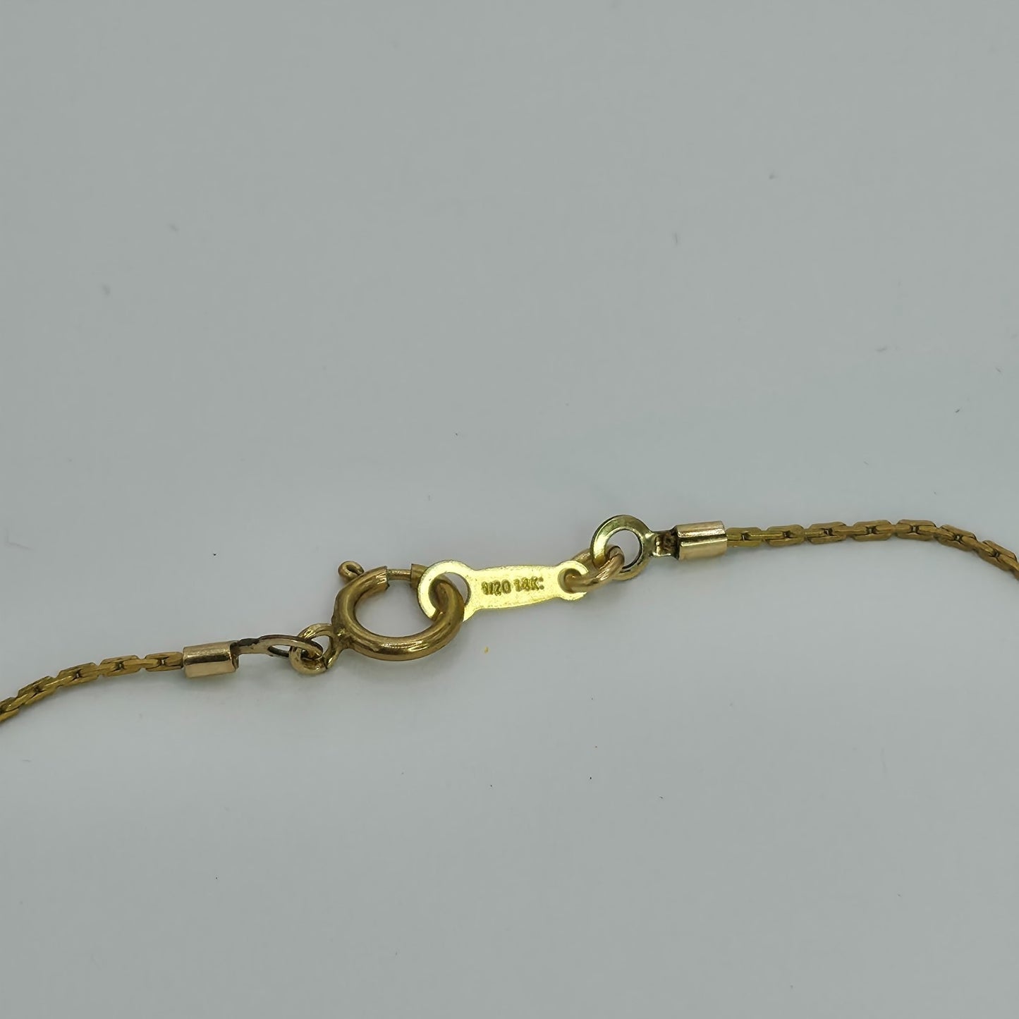Necklace 14K Gold Over Brass GF Raw Quartz Pendant SIZE 14" Cute Dainty Jewelry
