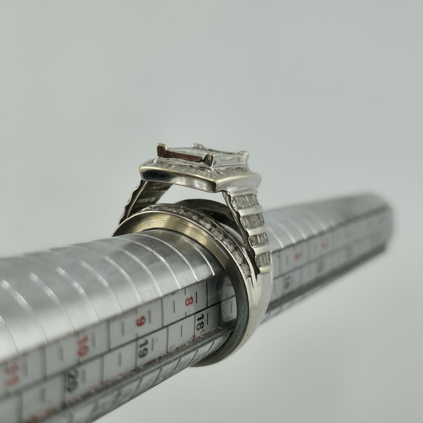 3 CT Diamond 10K Whit Ring Wedding Anniversary Princess cut Diamond Women 7