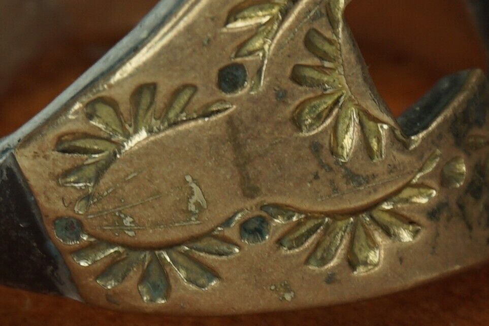 Larry Pacheco Vintage Ring 7 Sterling Silver Copper Lapis Opal Inlay Southwest