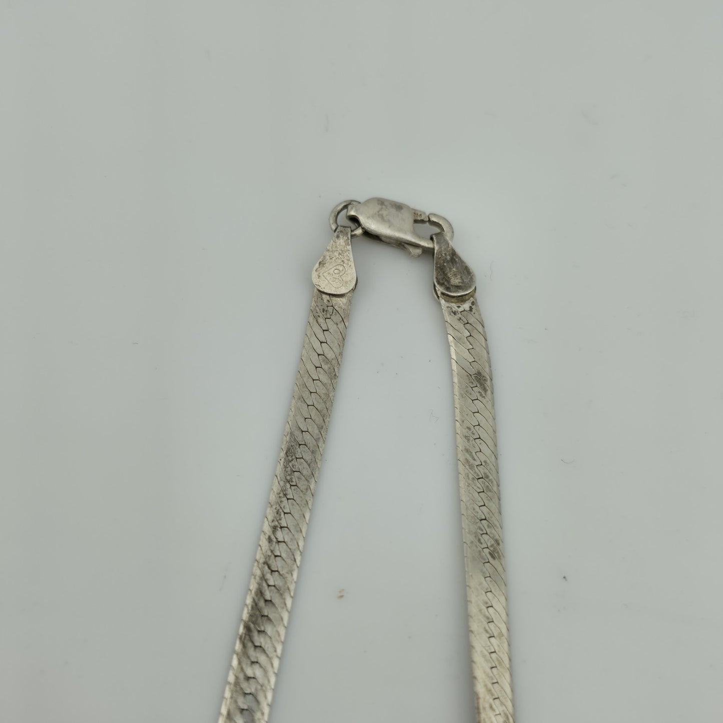 Sterling Silver Herringbone Necklace Solid 925 Italian Chain 18 Inches