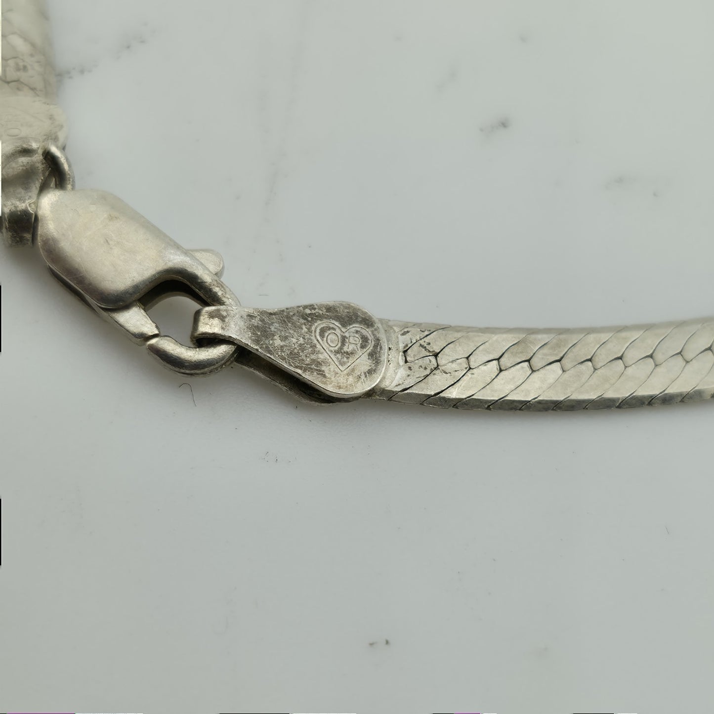 Sterling Silver Herringbone Necklace Solid 925 Italian Chain 18 Inches