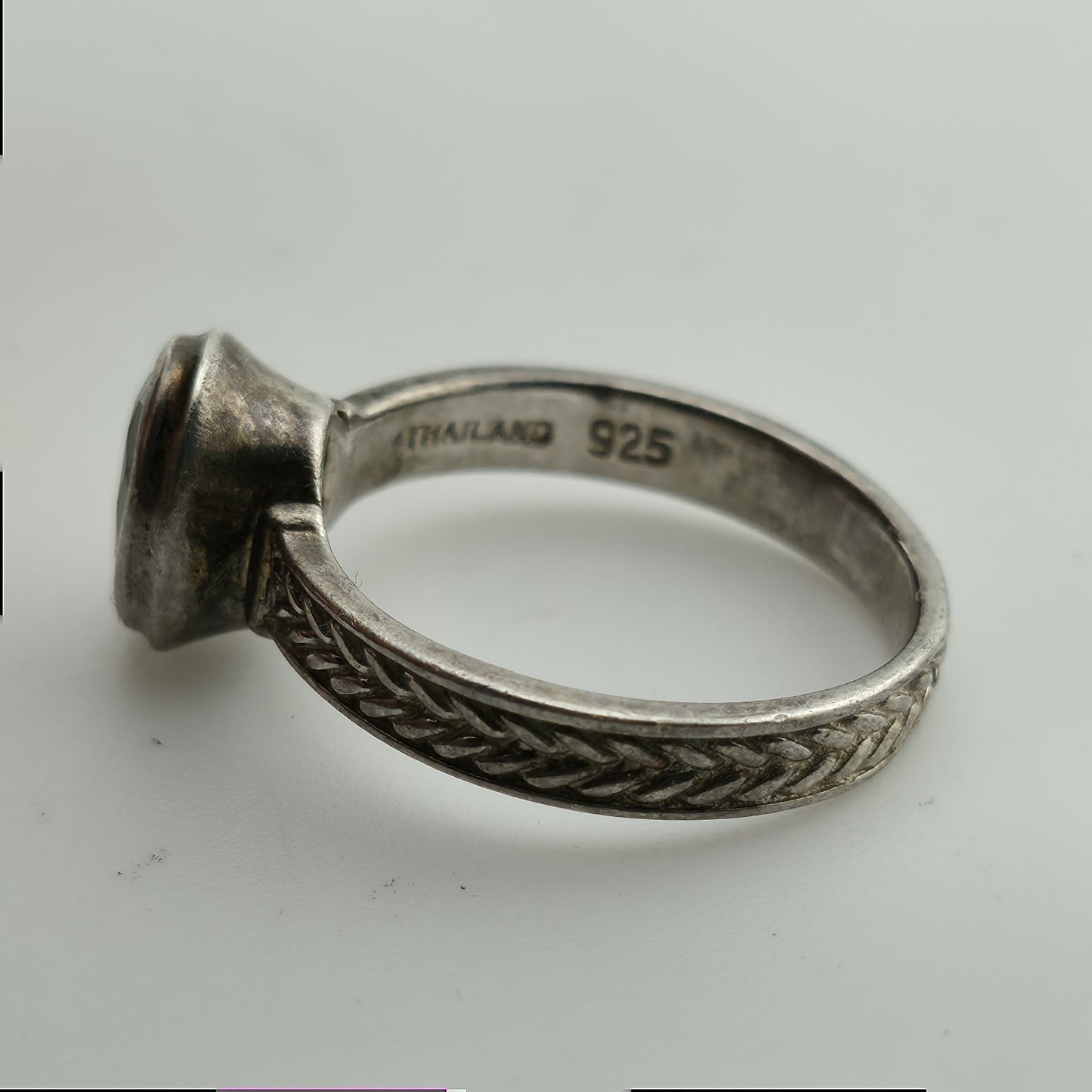 SeidenGang Ring Sterling Aquamarine Blue Stone Size 5.75 Patina